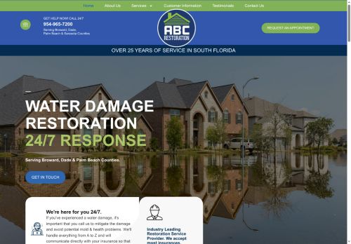 abcwaterdamagebroward.net capture - 2025-07-20 01:33:48