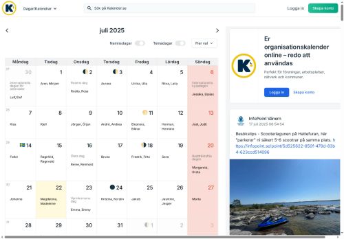 kalendertic.se capture - 2025-07-22 07:26:28