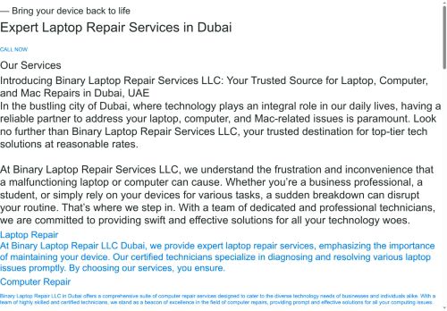 binarylaptoprepairdubai.com capture - 2025-07-23 07:34:39