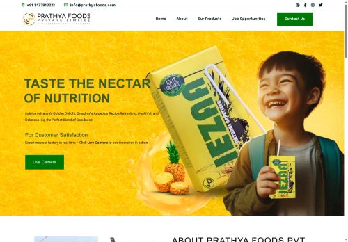prathyafoods.com capture - 2025-07-29 19:26:07