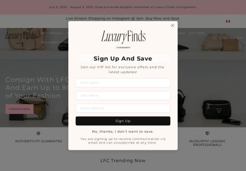 luxuryfindsconsignment.com capture - 2025-08-01 09:26:10