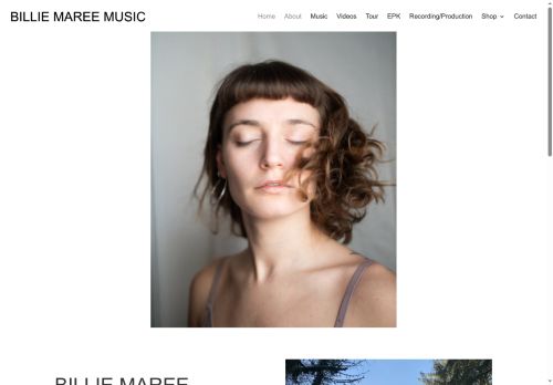 billiemareemusic.com capture - 2025-08-09 11:55:02