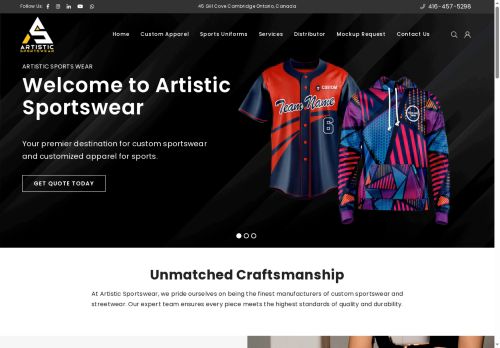 artisticsportswear.com capture - 2025-08-10 19:46:27