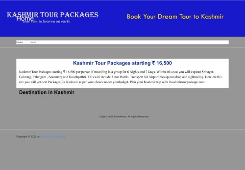 1kashmirtourpackage.com capture - 2025-08-11 01:47:25