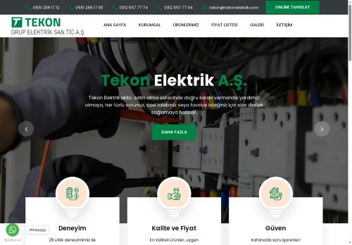tekonelektrik.com capture - 2025-08-11 11:36:37