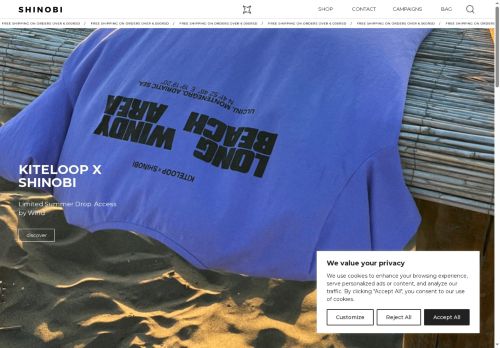 shinobioutwear.com capture - 2025-09-01 16:56:26