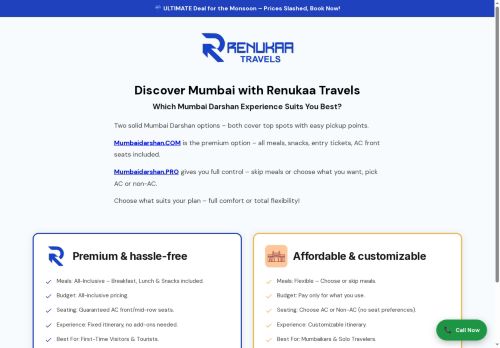 renukaatravels.com capture - 2025-09-27 09:45:31