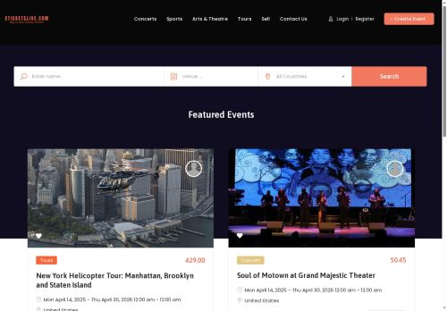 eticketslive.com capture - 2025-09-28 11:09:01