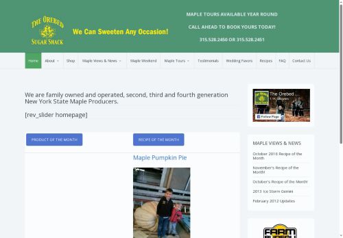 orebedmaplesugarshack.com capture - 2025-10-02 02:26:39