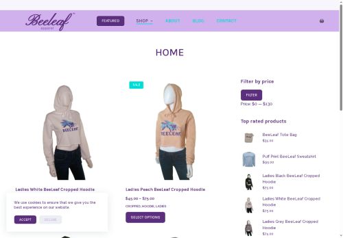beeleafapparel.com capture - 2025-10-03 11:41:53