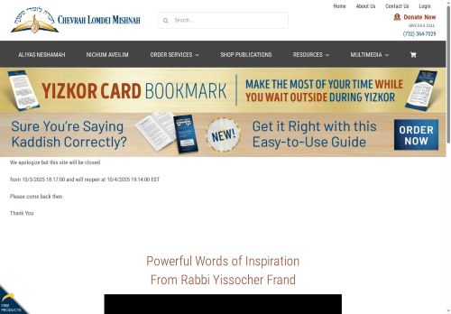 chevralomdeimishnah.com capture - 2025-10-03 20:28:50