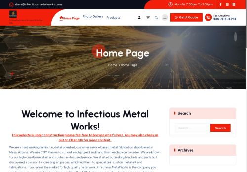 infectiousmetalworks.com capture - 2025-10-05 00:13:32