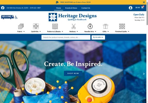 heritagedesignsquiltshop.com capture - 2025-10-06 09:33:37