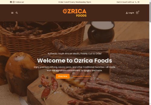 ozricafoods.com capture - 2025-10-08 07:09:05