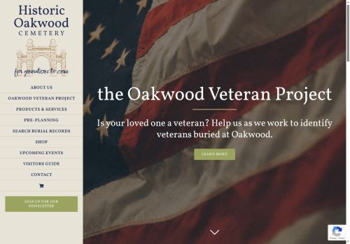 historicoakwoodcemetery.com capture - 2025-10-18 07:38:23