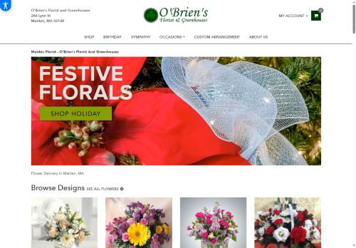 O'Brien's Florist and Greenhouses capture - 2025-11-28 14:47:04
