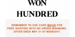 Won Hundred discount code