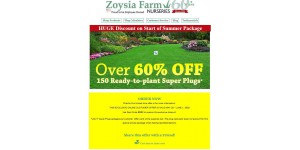 Zoysia Farm Nurseries coupon code