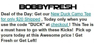 Bobby Fresh coupon code