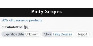 Pinty Scopes coupon code