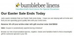 Bumblebee Linens coupon code