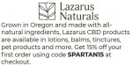 Lazarus Naturals discount code