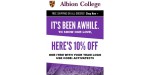 Albion College discount code