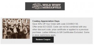 Wild West Mercantile coupon code