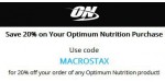 Optimum Nutrition discount code