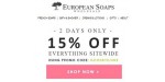 European Soaps discount code