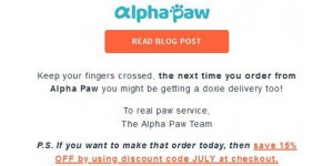 Alpha Paw coupon code