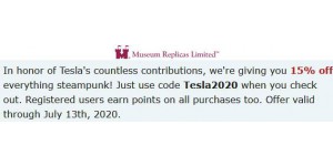 Museum Replicas Limited coupon code