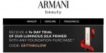 Armani Beauty Canada discount code