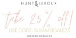 Hunt & Leroux discount code