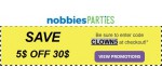Nobbies Parties discount code