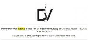 Dash Vapes coupon code