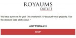 Royaums Outlet discount code