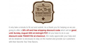 Tea Time Eliquid Co coupon code