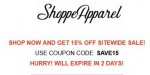 Shoppe Apparel discount code