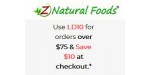Z Natural Foods discount code
