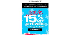 Clothing Under 10 coupon code