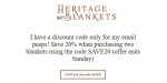Heritage Blankets discount code