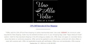 Uno Alla Volta coupon code