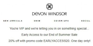Devon Windsor coupon code