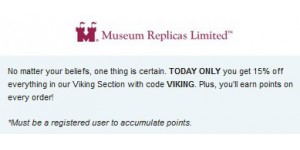 Museum Replicas Limited coupon code