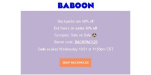 Baboon coupon code