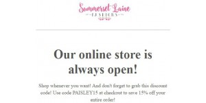 Summerset Laine Fashions coupon code