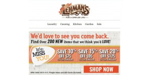 Lehmans coupon code