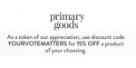 Primary Goods discount code