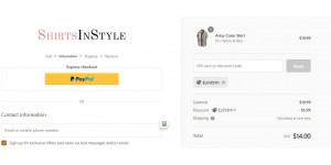 Shirts In Style coupon code